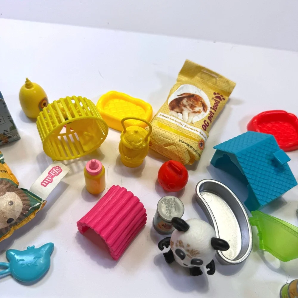 Mixed Miniature Pet Toy Lot My Life As Accessories Animals Food House 25+ Pc